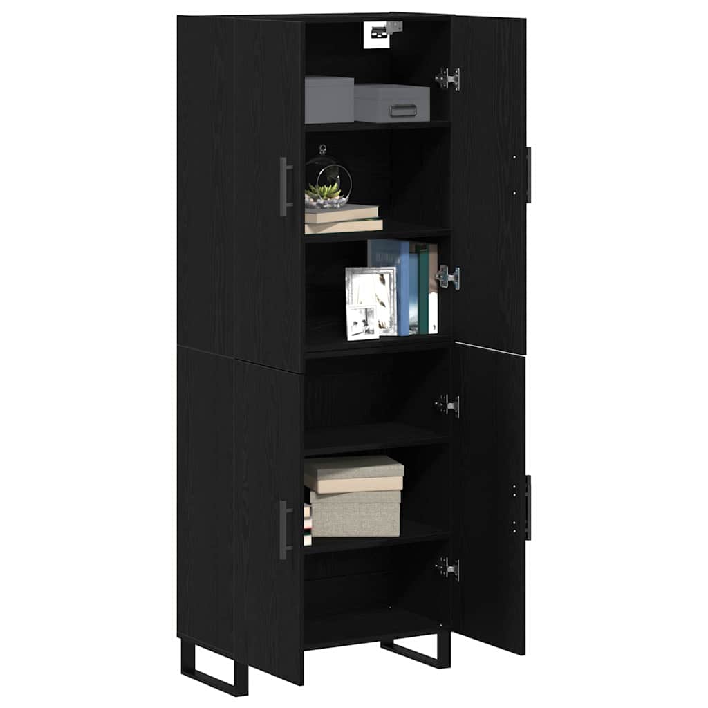 vidaXL Highboard 2 pcs Μαύρη δρυς 69,5 x 34 x 180 εκ.