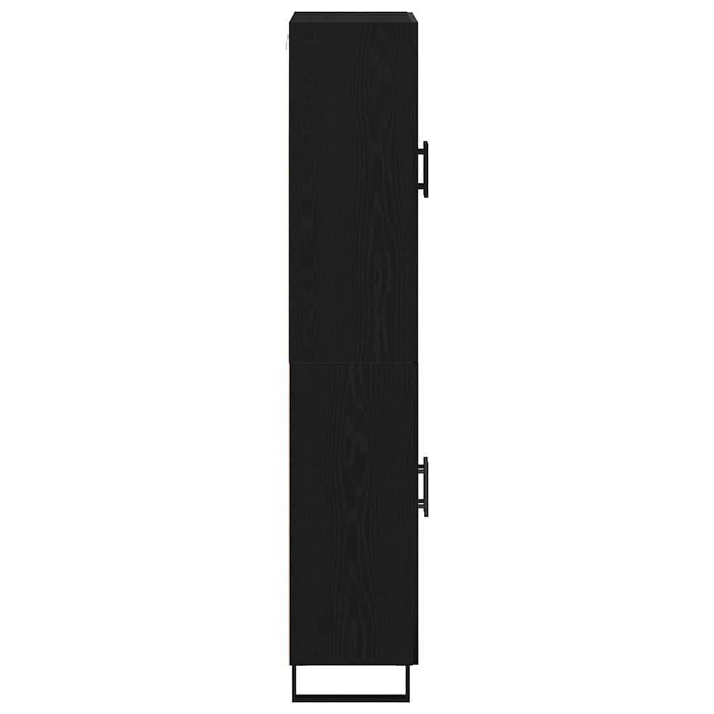 vidaXL Highboard 2 pcs Μαύρη δρυς 69,5 x 34 x 180 εκ.