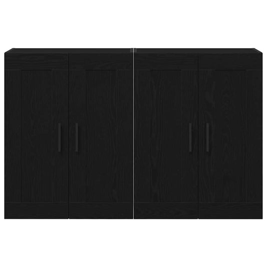 vidaXL Ντουλάπια Τοίχου 2 τεμαχίων Μαύρης Βελανιδιάς Επεξεργασμένου Ξύλου