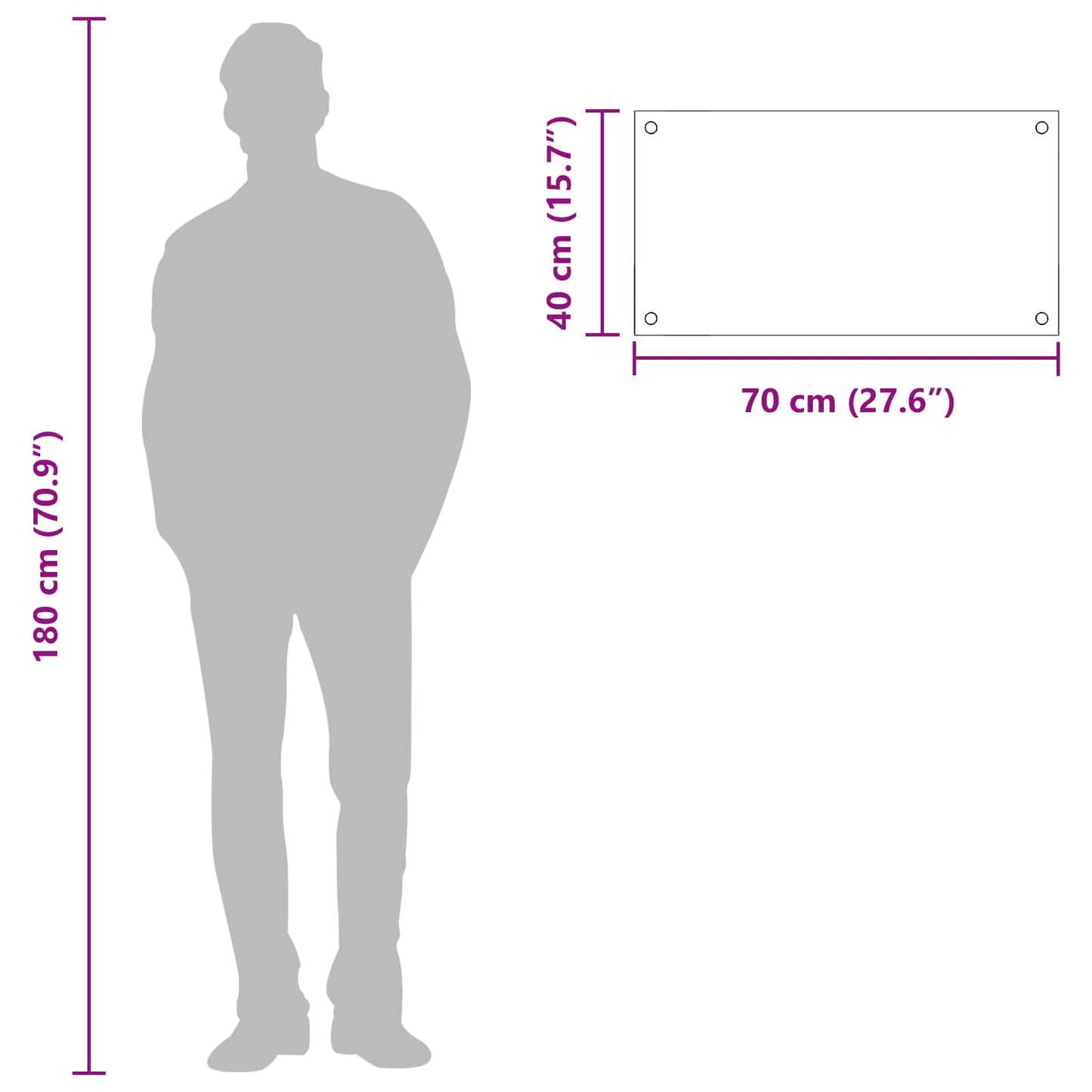 vidaXL Πίσω Πάνελ Κουζίνας Ανοιχτό γκρι 70 x 40 cm σκληρυμένο γυαλί