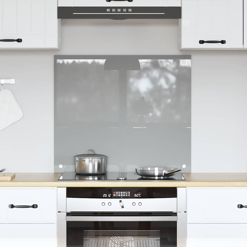 vidaXL Πλάτη κουζίνας Ανοιχτό γκρι 70 x 60 cm σκληρυμένο γυαλί