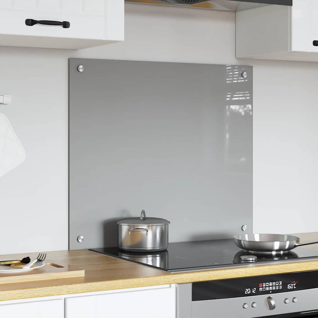 vidaXL Πλάτη κουζίνας Ανοιχτό γκρι 70 x 60 cm σκληρυμένο γυαλί