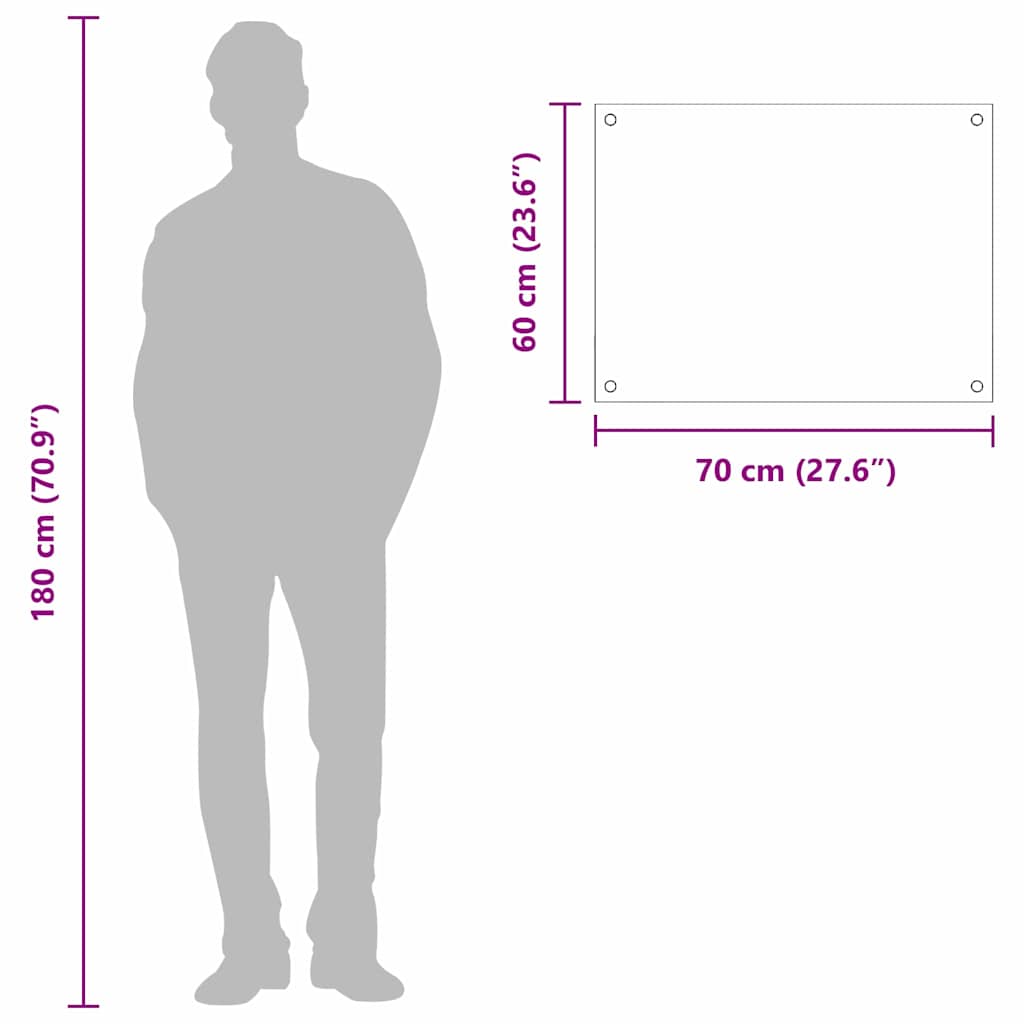 vidaXL Πλάτη κουζίνας Ανοιχτό γκρι 70 x 60 cm σκληρυμένο γυαλί