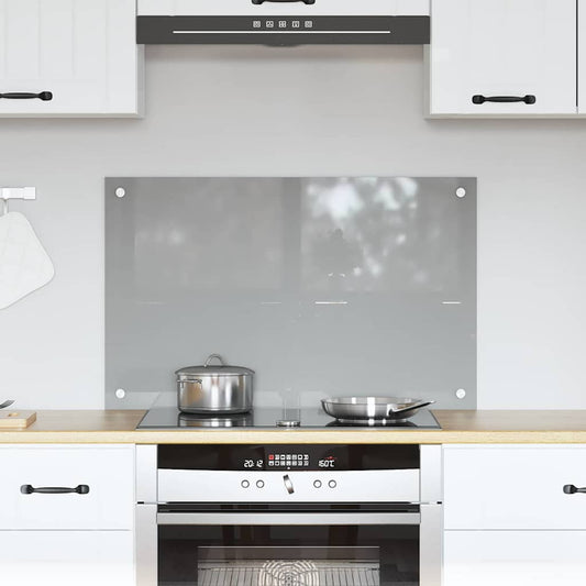 vidaXL Πλάτη κουζίνας Ανοιχτό γκρι 80 x 50 cm σκληρυμένο γυαλί