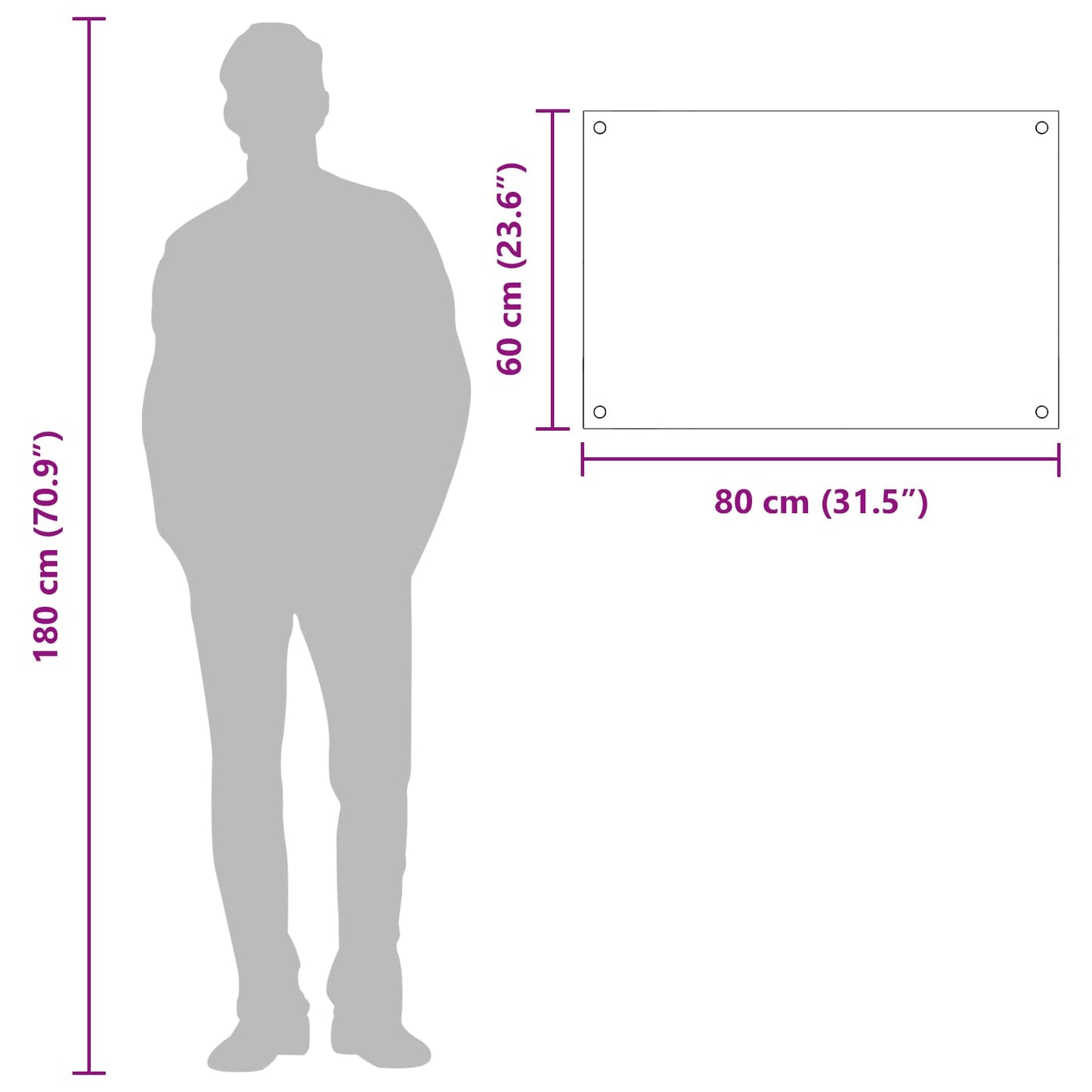vidaXL Πλάτη κουζίνας Ανοιχτό γκρι 80 x 60 cm σκληρυμένο γυαλί