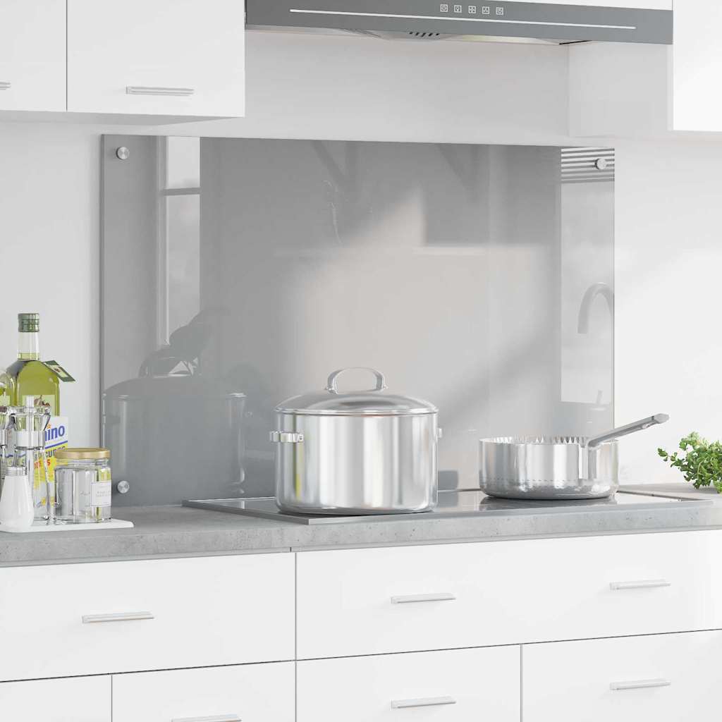 vidaXL Πλάτη κουζίνας Ανοιχτό γκρι 100 x 60 cm σκληρυμένο γυαλί