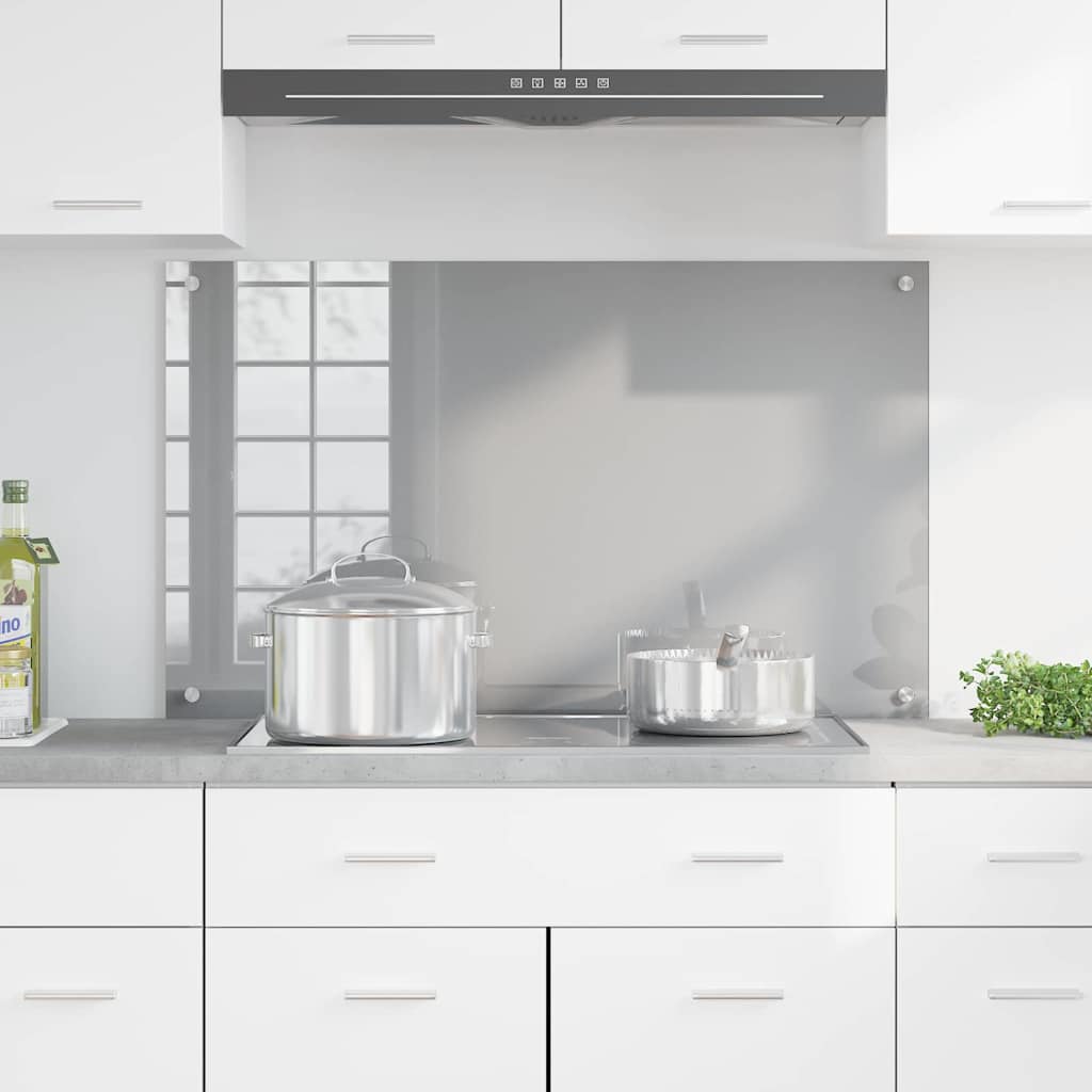vidaXL Πλάτη κουζίνας Ανοιχτό γκρι 100 x 60 cm σκληρυμένο γυαλί