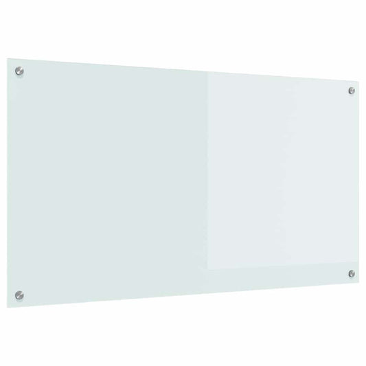 vidaXL Πλάτη κουζίνας Λευκό 110 x 60 cm σκληρυμένο γυαλί