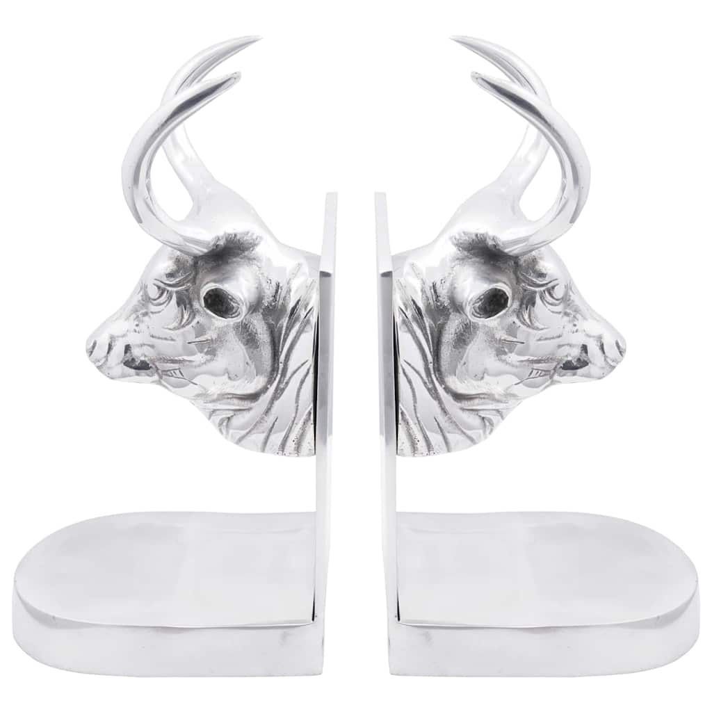 vidaXL Βιβλιοστάτες 2 pcs Ασημί 17 x 15 x 27 εκ. Αλουμίνιο