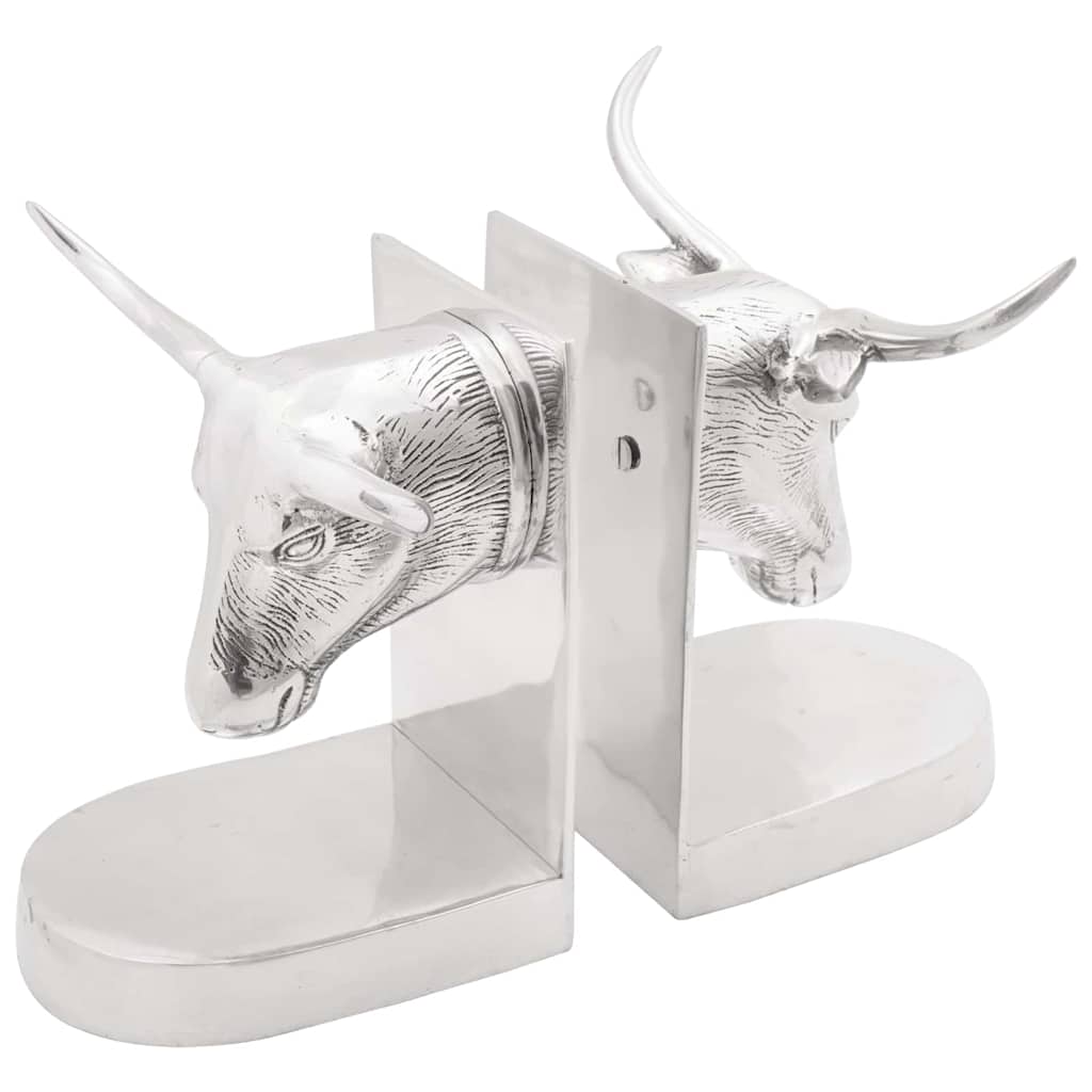 vidaXL Βιβλιοστάτες 2 pcs Ασημί 21.5 x 15.5 x 20 εκ. Αλουμίνιο