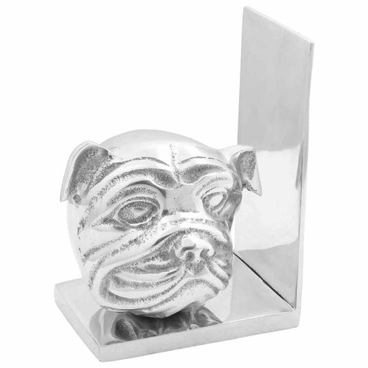 vidaXL Βιβλιοστάτες 2 τεμ Ασημί 8x12x16,5 εκ Αλουμίνιο Σκύλος