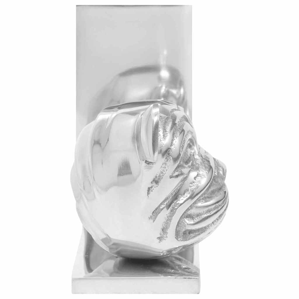 vidaXL Βιβλιοστάτες 2 τεμ Ασημί 8x12x16,5 εκ Αλουμίνιο Σκύλος