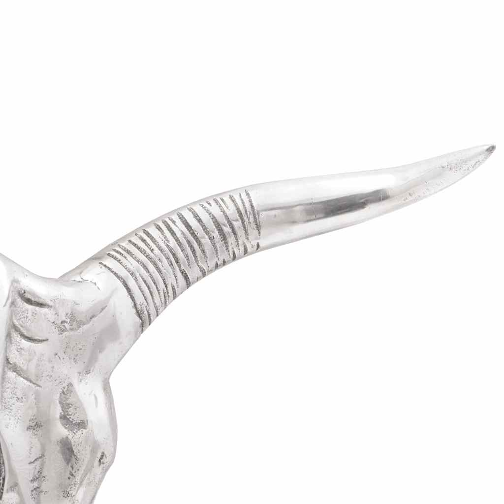 vidaXL Μαύρος ταύρος Ασημί 49 x 10 x 36 εκ. Αλουμίνιο