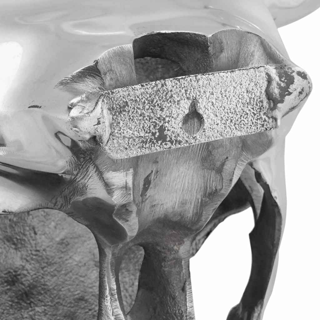 vidaXL Μαύρος ταύρος Ασημί 34 x 13 x 53 εκ. Αλουμίνιο