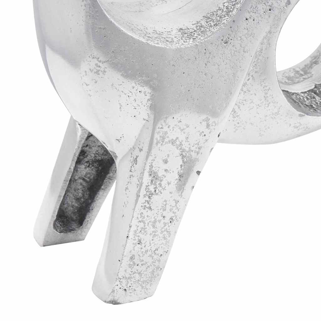 vidaXL Γλυπτό ταύρου Ασημί 22 x 9.5 x 34 εκ Αλουμίνιο