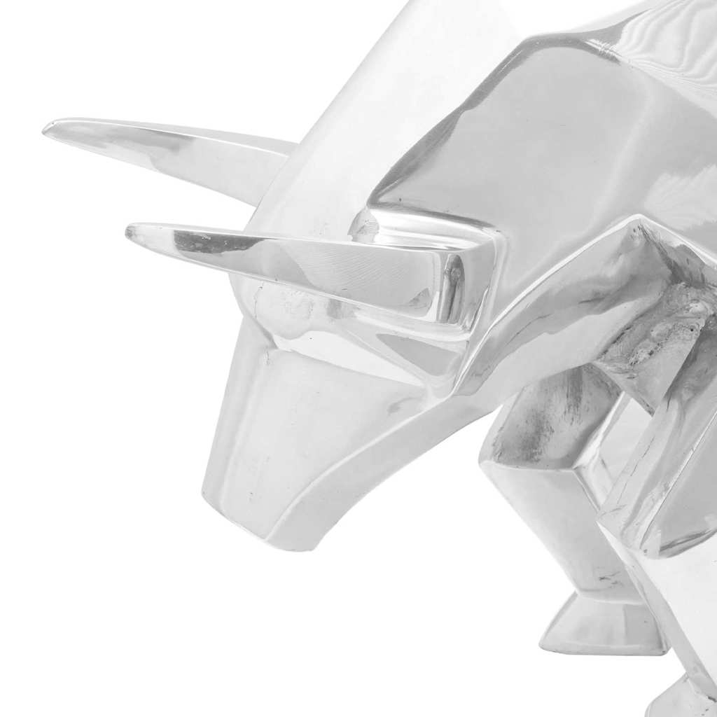 vidaXL Γλυπτό ταύρου Ασημί 74 x 23 x 39 εκ Αλουμίνιο