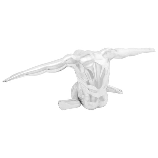 vidaXL Γλυπτό Ασημί 63 x 20 x 22 εκ Αλουμίνιο