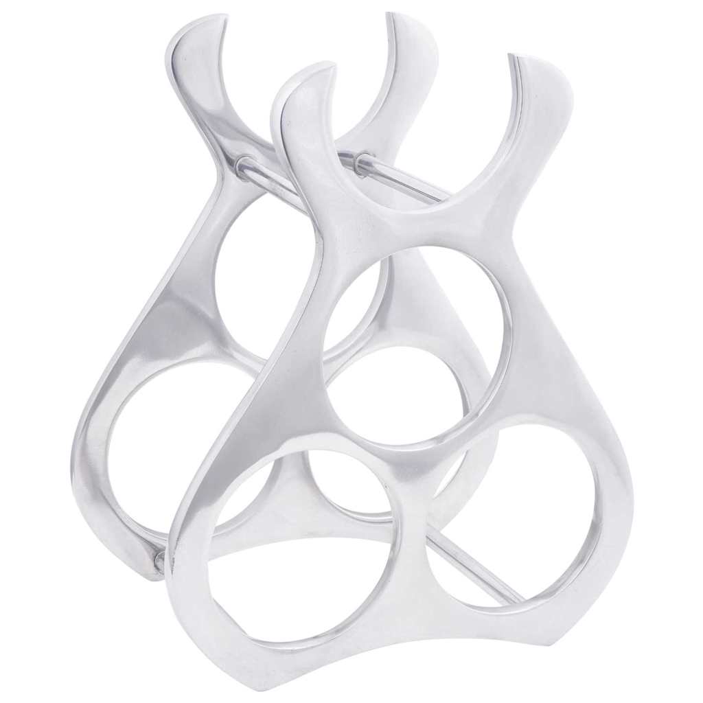 vidaXL Ράφι Κρασιού Ασημί 23 x 14 x 28 εκ. Αλουμίνιο