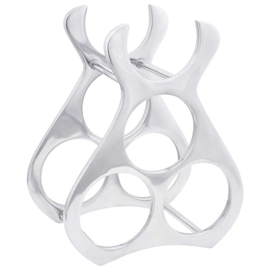 vidaXL Ράφι Κρασιού Ασημί 23 x 14 x 28 εκ. Αλουμίνιο