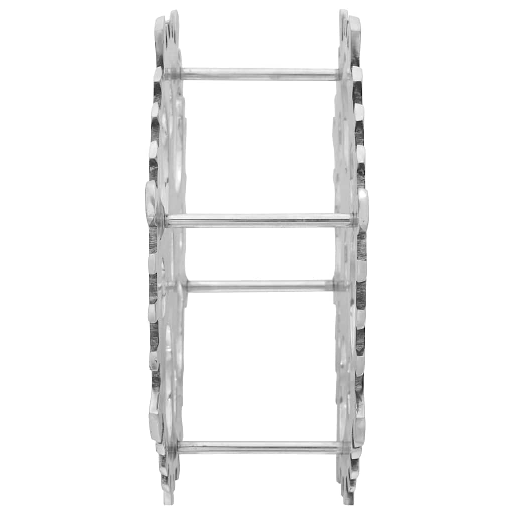 vidaXL Ράφι Κρασιού Ασημί 39 x 39 x 14 cm Αλουμίνιο