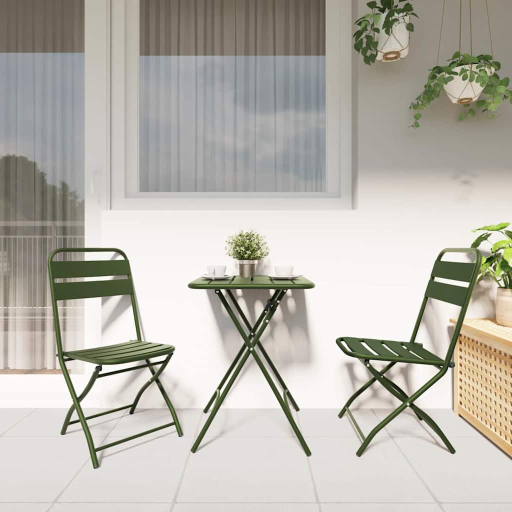 vidaXL Πτυσσόμενη Καρέκλα Κήπου 2 pcs Πράσινο 42 x 52 x 82εκ