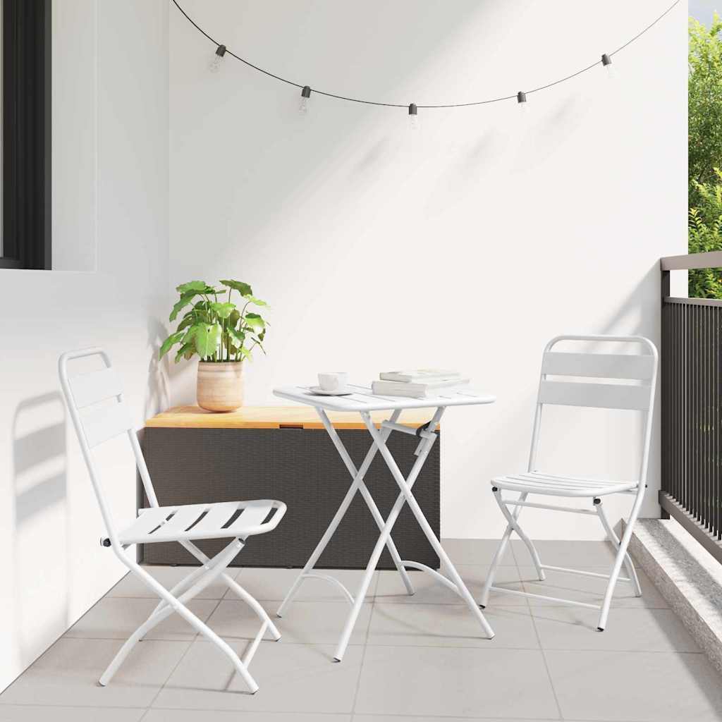 vidaXL Πτυσσόμενη Καρέκλα Κήπου 2 pcs Λευκό 42 x 52 x 82εκ