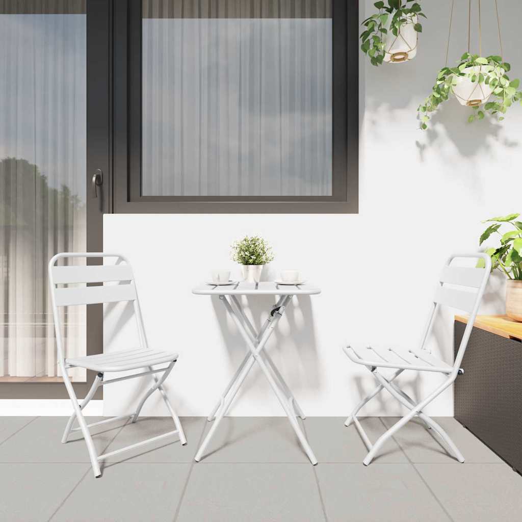 vidaXL Πτυσσόμενη Καρέκλα Κήπου 2 pcs Λευκό 42 x 52 x 82εκ