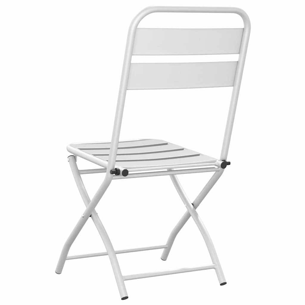 vidaXL Πτυσσόμενη Καρέκλα Κήπου 2 pcs Λευκό 42 x 52 x 82εκ