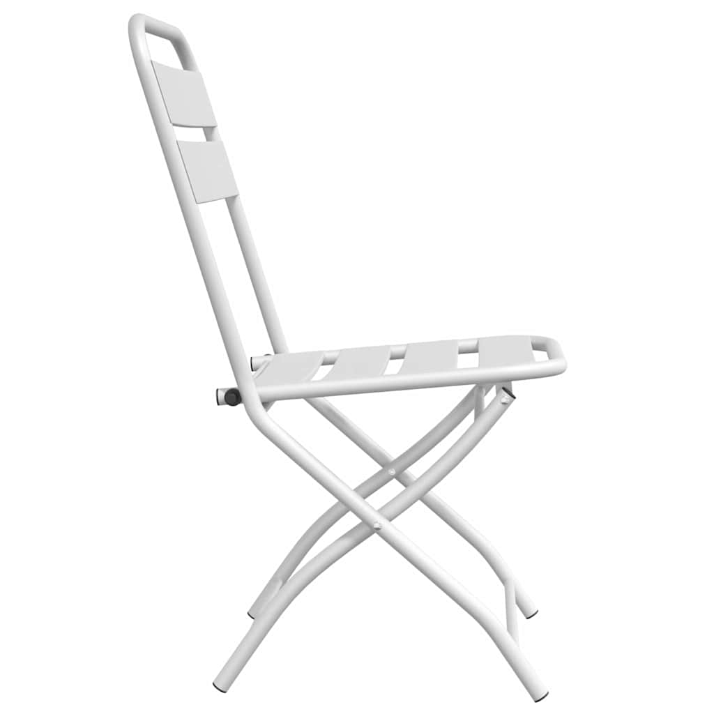 vidaXL Πτυσσόμενη Καρέκλα Κήπου 2 pcs Λευκό 42 x 52 x 82εκ