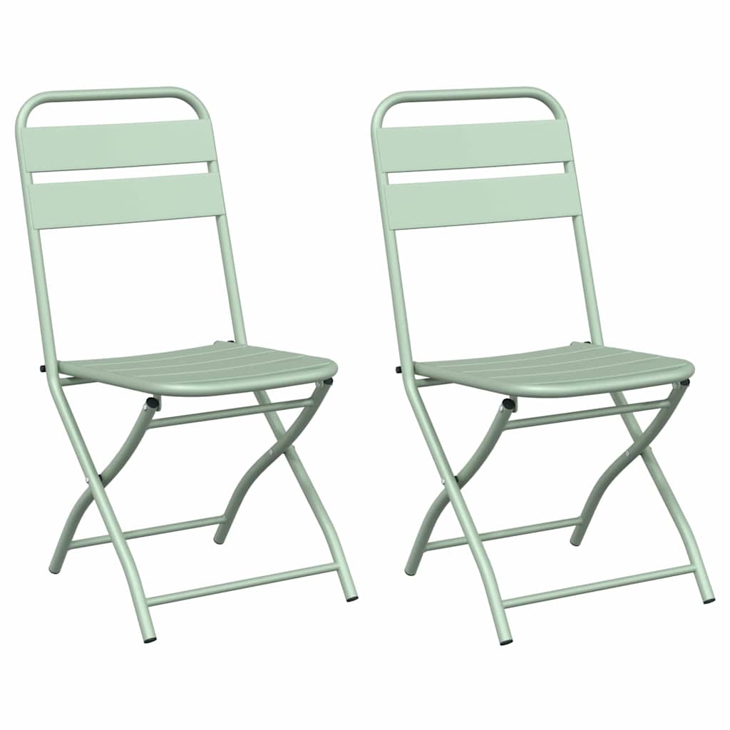 vidaXL Πτυσσόμενη Καρέκλα Κήπου 2 pcs Απαλό μέint 42 x 52 x 82εκ