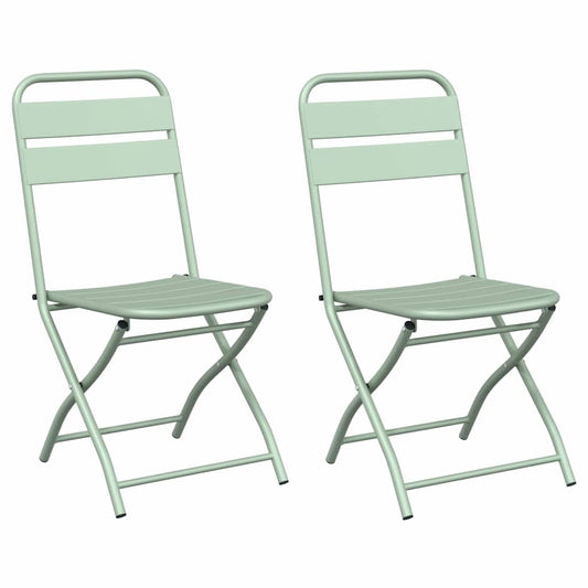 vidaXL Πτυσσόμενη Καρέκλα Κήπου 2 pcs Απαλό μέint 42 x 52 x 82εκ