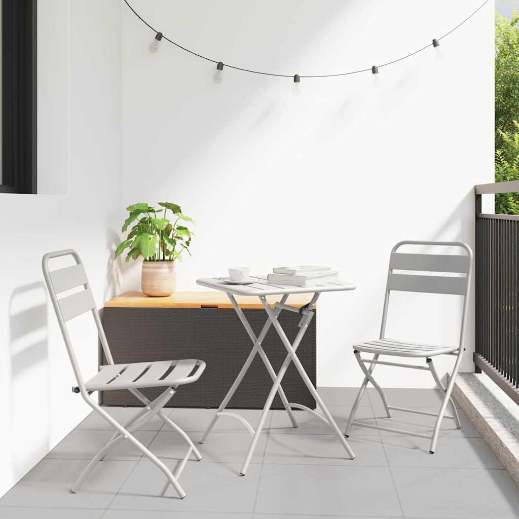 vidaXL Πτυσσόμενη Καρέκλα Κήπου 2 pcs Μπεζ 42 x 52 x 82εκ