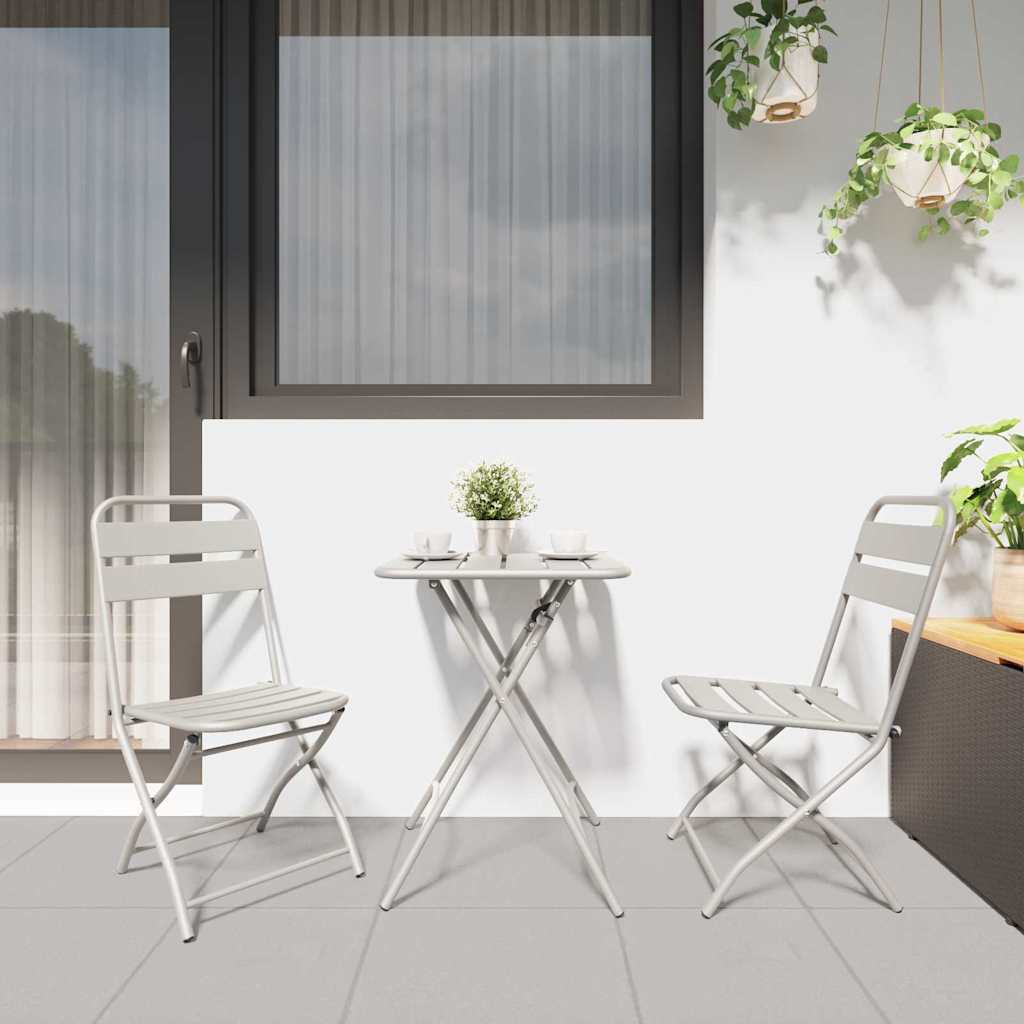 vidaXL Πτυσσόμενη Καρέκλα Κήπου 2 pcs Μπεζ 42 x 52 x 82εκ