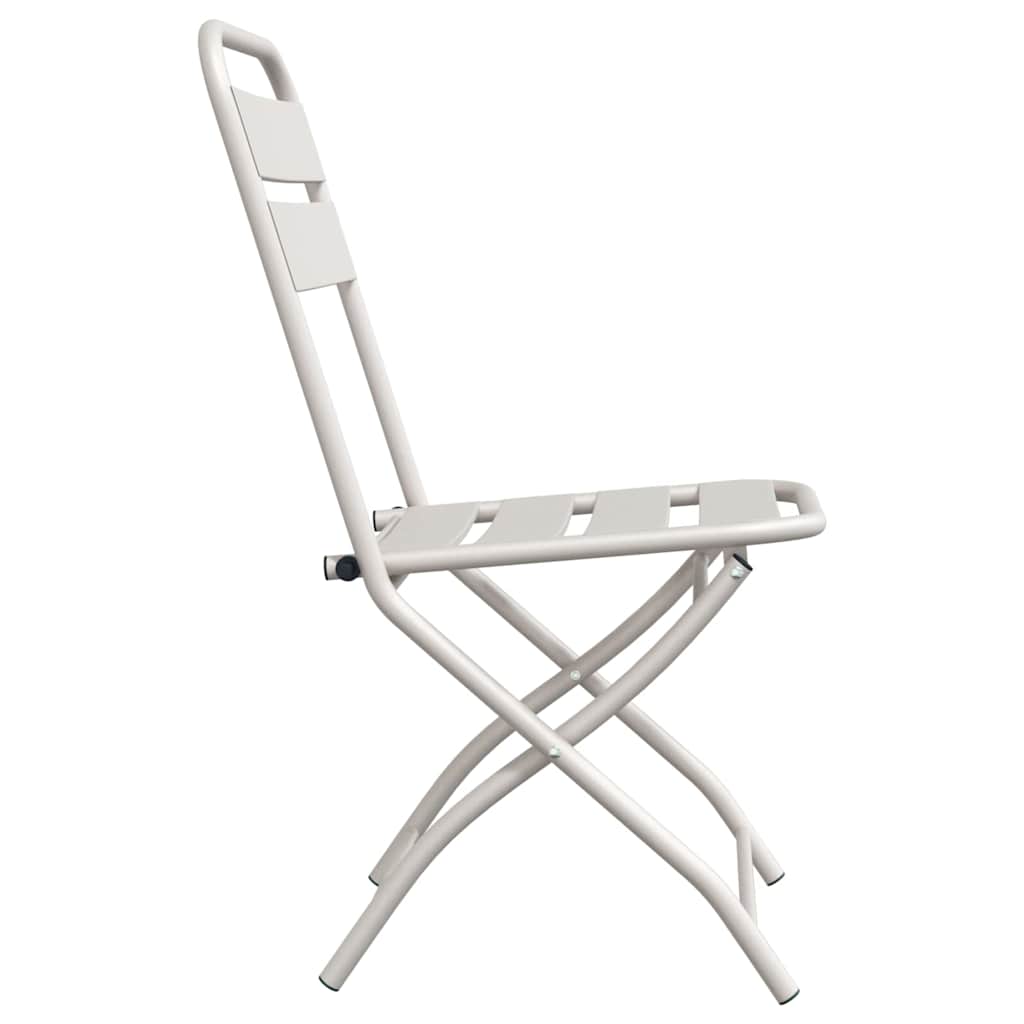 vidaXL Πτυσσόμενη Καρέκλα Κήπου 2 pcs Μπεζ 42 x 52 x 82εκ