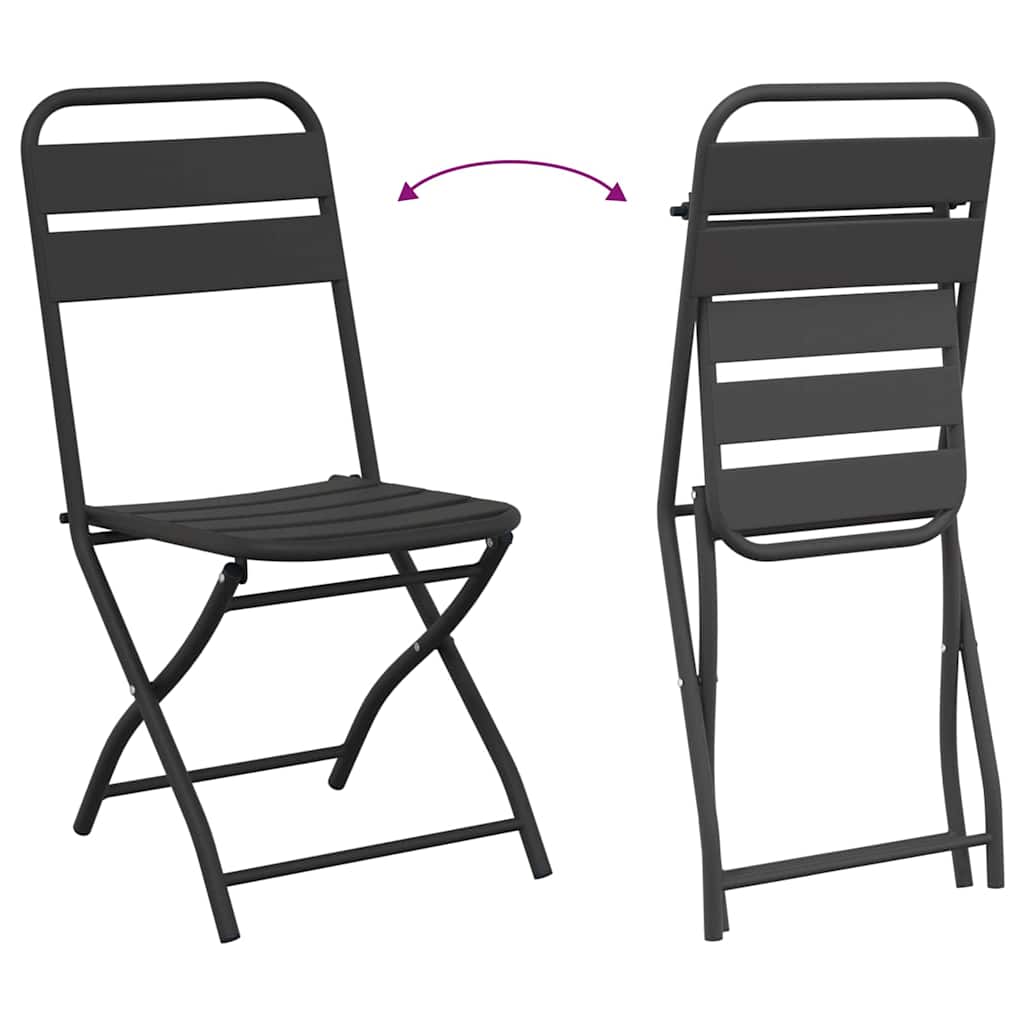 vidaXL Πτυσσόμενη Καρέκλα Κήπου 2 pcs Ανθρακί 42 x 52 x 82εκ