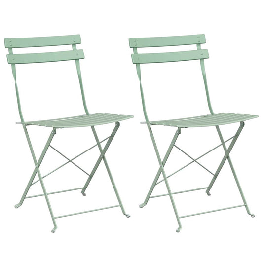 vidaXL Πτυσσόμενη Καρέκλα Κήπου 2 pcs Απαλό μέint 42 x 46 x 82εκ