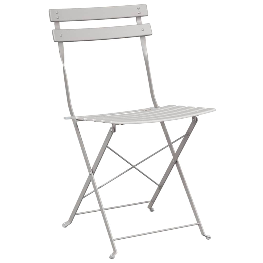 vidaXL Πτυσσόμενη Καρέκλα Κήπου 2 pcs Μπεζ 42 x 46 x 82εκ Μέταλλο
