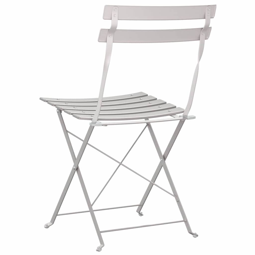 vidaXL Πτυσσόμενη Καρέκλα Κήπου 2 pcs Μπεζ 42 x 46 x 82εκ Μέταλλο