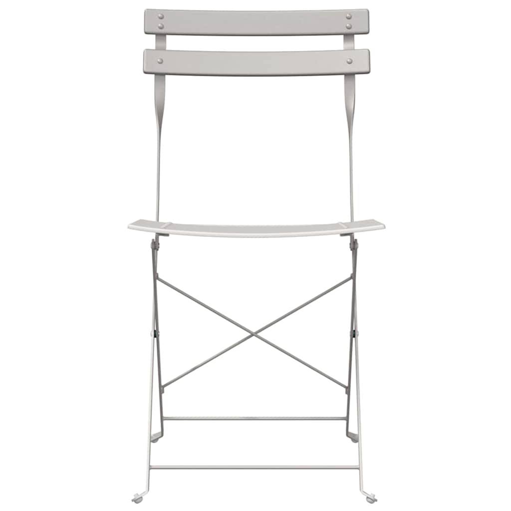 vidaXL Πτυσσόμενη Καρέκλα Κήπου 2 pcs Μπεζ 42 x 46 x 82εκ Μέταλλο