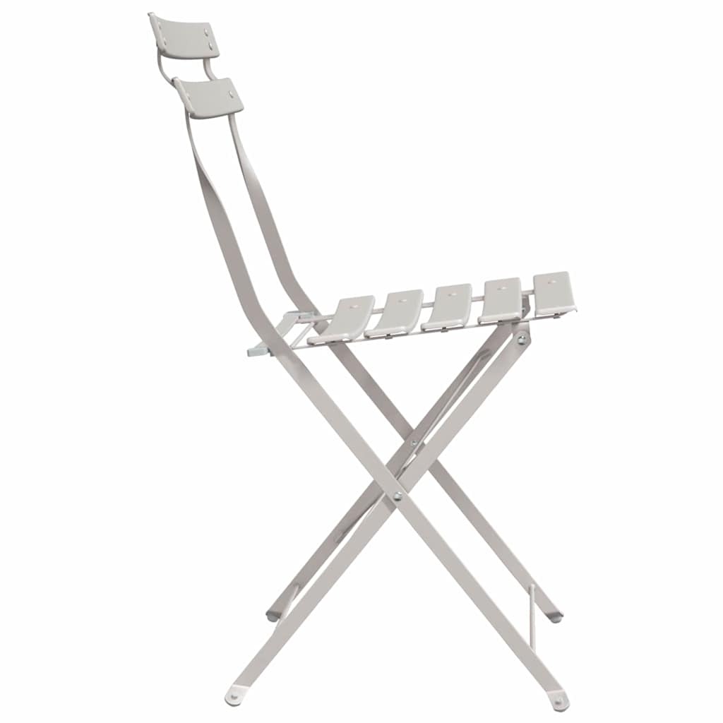 vidaXL Πτυσσόμενη Καρέκλα Κήπου 2 pcs Μπεζ 42 x 46 x 82εκ Μέταλλο
