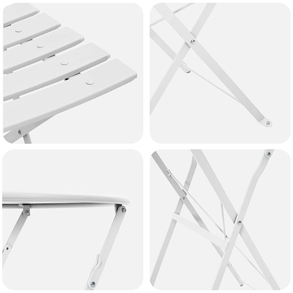 Σετ Bistro 3 τεμαχίων vidaXL Λευκό Ατσάλι