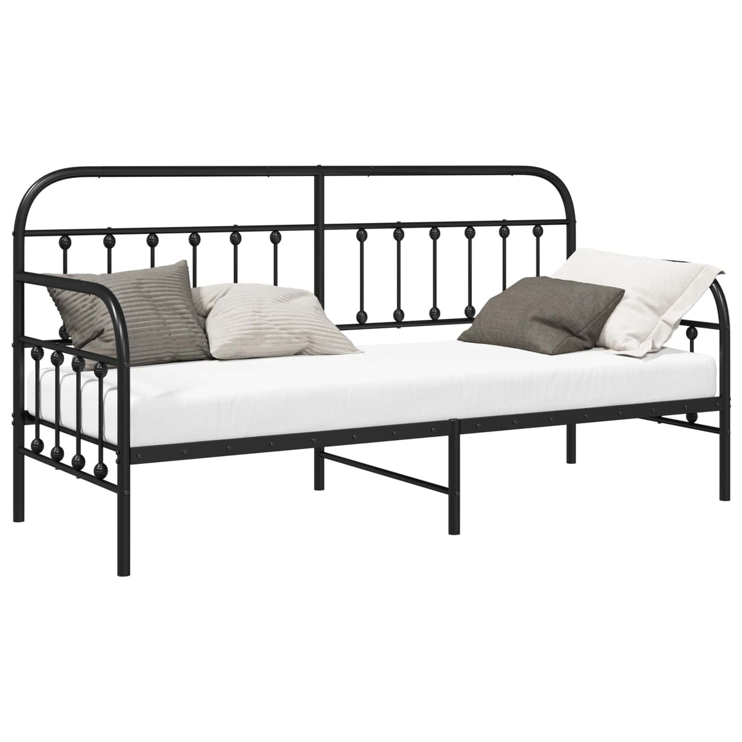 vidaXL Σκελετός κρεβατιού ημέρας Μαύρο 75 x 190 cm