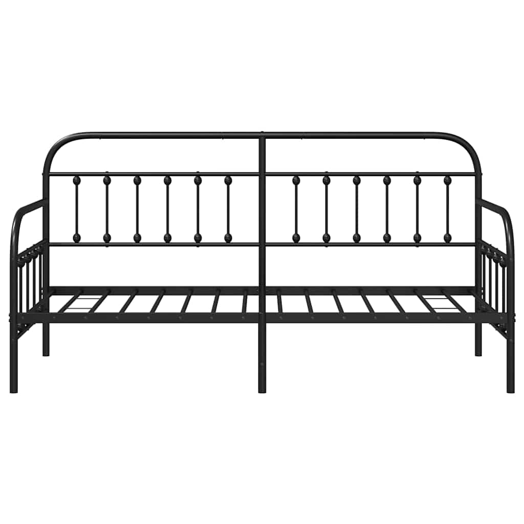 vidaXL Σκελετός κρεβατιού ημέρας Μαύρο 75 x 190 cm