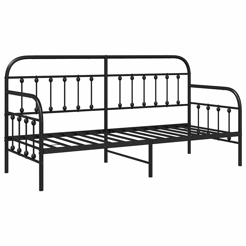 vidaXL Σκελετός κρεβατιού ημέρας Μαύρο 80 x 200 cm