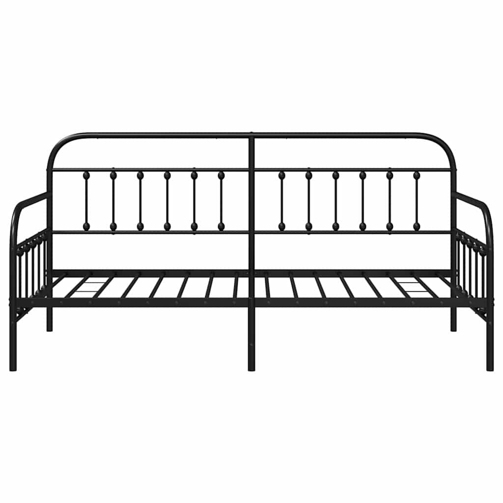 vidaXL Σκελετός κρεβατιού ημέρας Μαύρο 100 x 200 cm