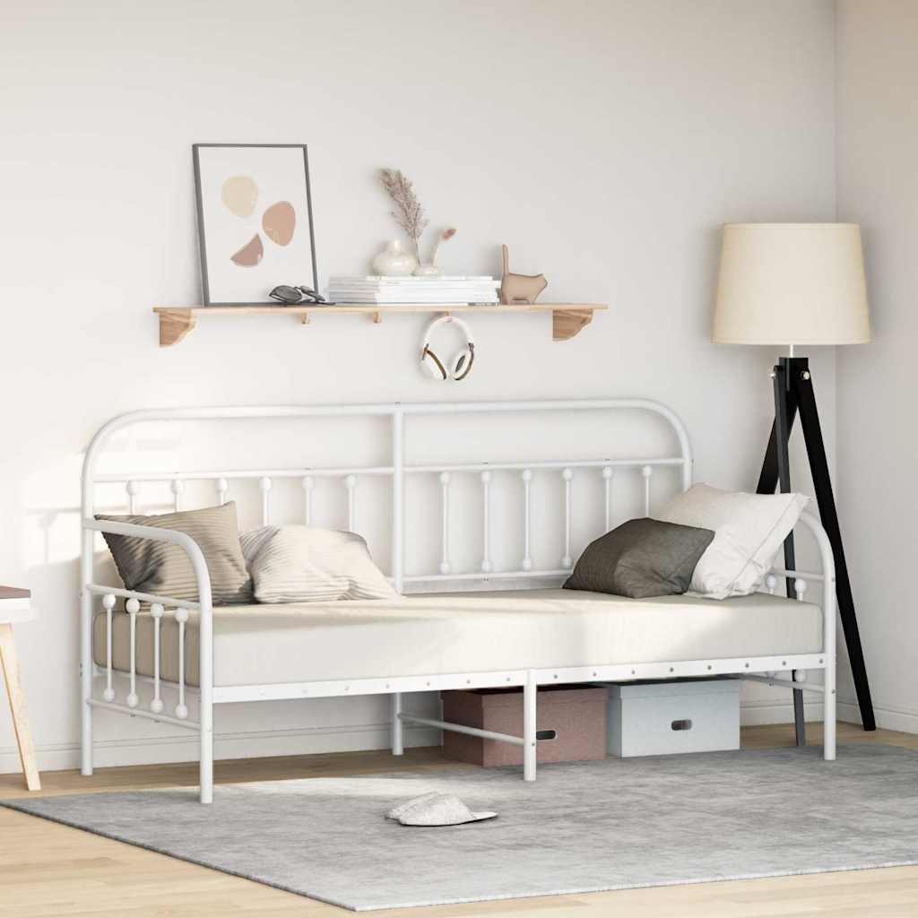 vidaXL Σκελετός κρεβατιού ημέρας Λευκό 75 x 190 cm