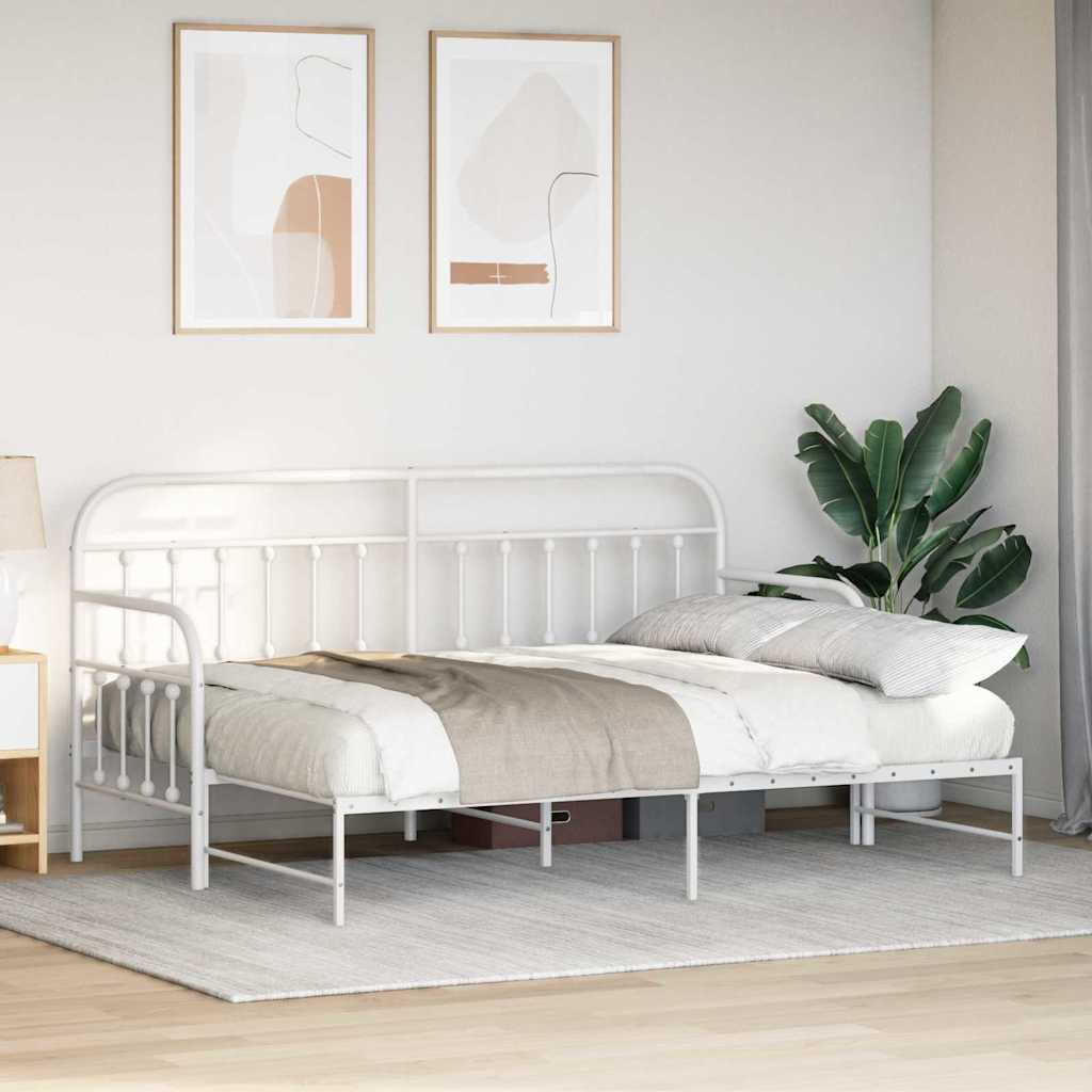 vidaXL Σκελετός κρεβατιού ημέρας Λευκό 75 x 190 cm