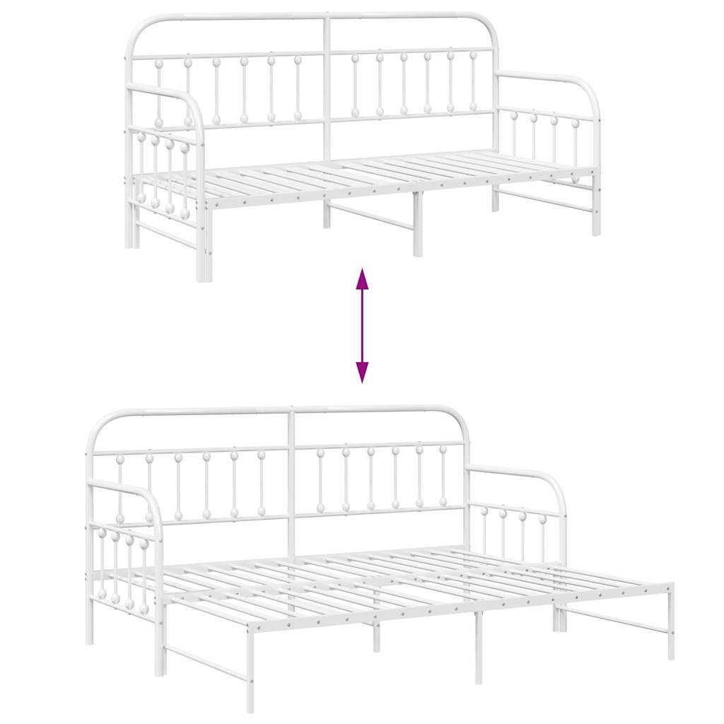 vidaXL Σκελετός κρεβατιού ημέρας Λευκό 75 x 190 cm