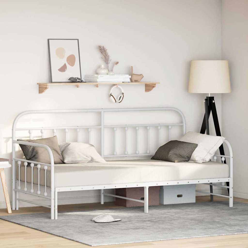 vidaXL Σκελετός κρεβατιού ημέρας Λευκό 100 x 190 cm