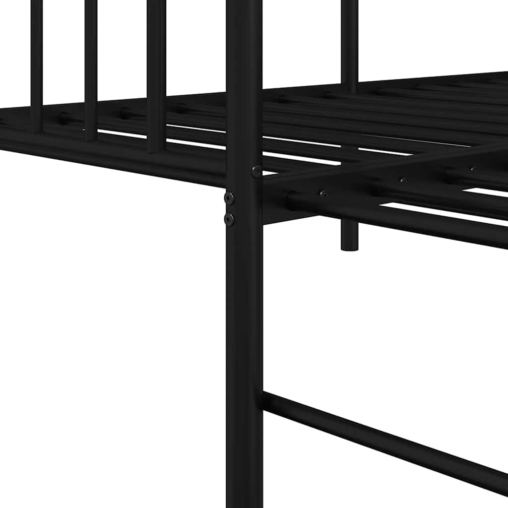 vidaXL Σκελετός κρεβατιού ημέρας Μαύρο 75 x 190 cm Ατσάλι